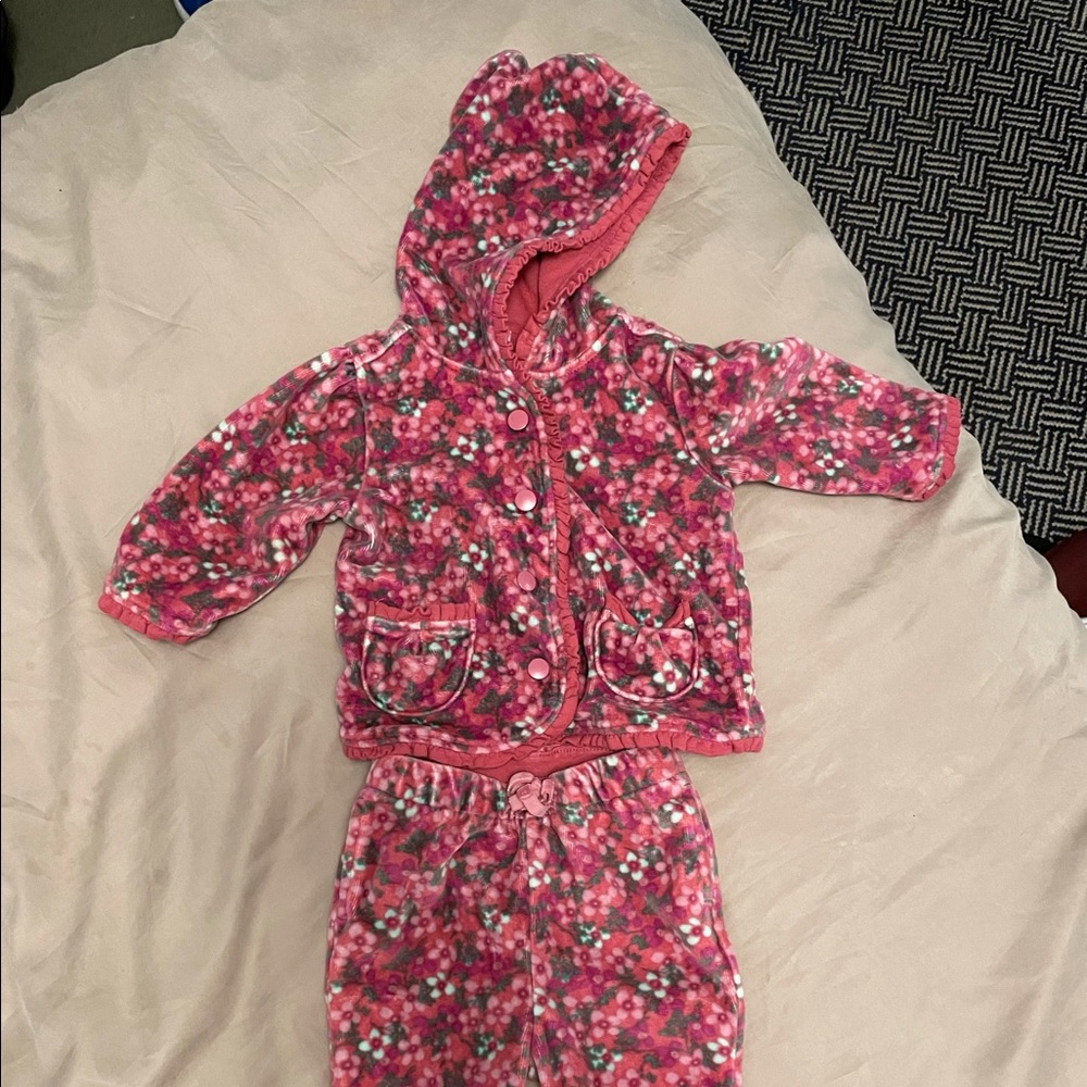 Baby Gap Velour Sweatsuit, floral, 3-6 months